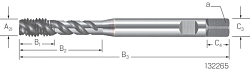 High-Q | Závitník strojní ve šroubovici DIN 371/376 C | HSS-Co PM | UNI- weldon-synchro - typ závitu M