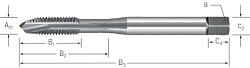 Závitník strojní s lamačem DIN371 HSSE-V3,vaporisiet | INOX - typ závitu M