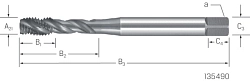 Závitník strojní ve šroubovici 40° DIN376 HSSE-V3,vaporisiet | INOX | 6G - typ závitu M