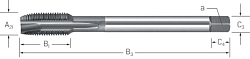 Závitník strojní s lamačem DIN374 HSSE-V3 | INOX - typ závitu MF