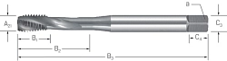 High-Q | Závitník strojní ve šroubovici  DIN371/376 HSS-CO PM  TiALN | Titan - typ závitu M
