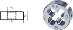 Závitová kruhová čelist DIN 22568 HSS - typ závitu UNC