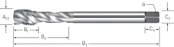Závitník strojní ve šroubovici 40° DIN2181-1 HSSE V3 - typ závitu UNF