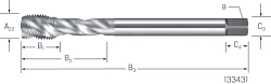 Závitník strojní ve šroubovici 40° DIN5156 HSSE V3 - typ závitu G