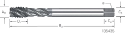 Závitník strojní ve šroubovici 40° DIN376 HSSE-V3,vaporisiet | INOX - typ závitu M