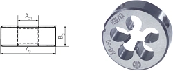 Závitová kruhová čelist DIN 22568 HSS-E - typ závitu M