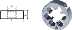 Závitová kruhová čelist DIN 22568 HSS - typ závitu G
