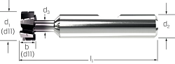Fréza pro T drážky DIN 851 - typ NF - tvrdokovová