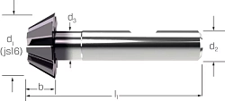 Fréza úhlová čelní DIN 1833C | 45° invertovaná - tvrdokovová