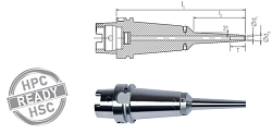 HSK-63 A  | l = 130  |  Tepelný držák  mini - zúžený | G2,5 25.000 1/min